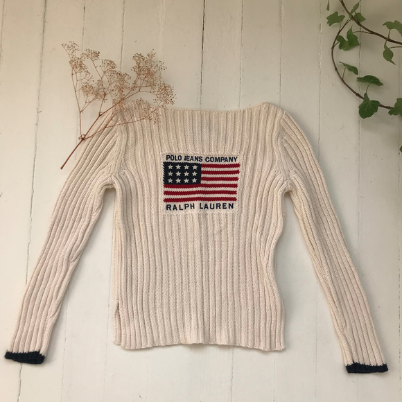 Ralph Lauren Sweaters - Vintage Ralph Lauren American Flag Sweater